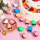 Syhood 150 Packs Mini Rubber Pigs with Sunglasses Sets Pig Bath Toy Bulk Squeaky Piggy Bathtub Toys for Shower Birthday Party Favors Class Carnival Prizes Car Decor