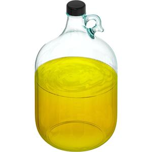 Skywin 1 Gallon Glass Jar with Lid, Clear Glass Gallon Jug for Brewing, Fermentation, Beverage Storage & Bulk Liquids, Airtight 38mm Screw Cap, Food Safe, Reusable Glass Jug with Carry Handle