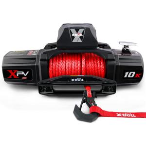 X-BULL Winch-10000 lb. Load Capacity Electric Winch Kit -12V Synthetic Rope Winch, Waterproof IP67 Electric Winch with Hawse Fairlead, with Wireless Handheld Remote and Corded Control Recovery