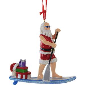 Paddle Board Santa Ornament
