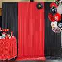 10x10ft Black Backdrop Curtains and Red Backdrop Curtains Panels, Black and Red Backdrop Drapes for Party Home Decoration Supplies, 4 Panels * 2.5x10FT
