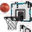 Indoor Mini Basketball Hoop for Boys Kids Aged 5 6 7 8 9 10 11 12+, Over The Door Basketball Hoops with LED Lighting, Electronic Scoreboard, and 4 Balls, Sport Toys Birthday Gift
