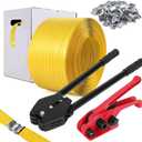 Banding Strapping Kit, Poly Strapping Kit, Packaging Banding Tool with 1/2" Width, 2600' Length Polypropylene Strapping Coil Roll and Dispenser Box Certified 300 lbs Break