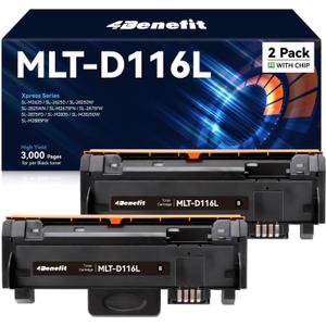 Compatible Toner Cartridge Replacement for Samsung 116L MLTD116L MLT D116L MLT-D116L Black Toner Cartridge Use with Xpress M2625D M2675FN M2676FH M2875FW M2875FD M2885FW M287x Printer(2 Pack)
