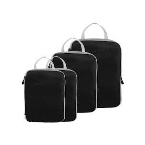 10 Set Compression Packing Cubes for Travel Essentials,Compressible Expandable Packing Cubes for Suitcase,OlarHike Luggage Organizer Bags for Travel,Handy Helper for Organizing Clothes(Black)
