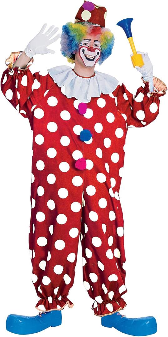 Rubies Dotted Clown Costume for Adults, Unisex One Size