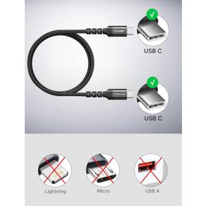 JSAUX 2-Pack USB C to USB C Cable 100W [10ft/6.6ft/3.3ft] Compatible with Nintendo Switch 2 iPhone 16 15 Pro Max Samsung Galaxy S25 S24 CarPlay iPad Pro, Type C to C Charger Cable Fast Charging -Black