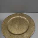 PROY 50 PCS 13 Inch Gold Charger Plates Bulk, Brushed Textured Plastic Round Chargers for Dinner Plates, Decorative Chargers for Wedding, Party And Event