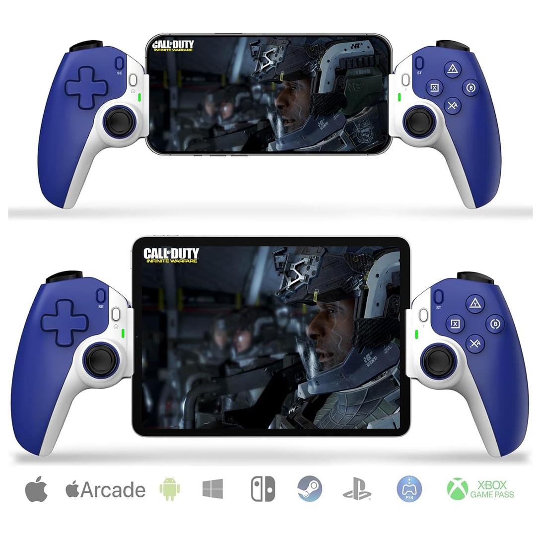 Phone Controller, Game Controller for Android/iOS, 6-Axis Gyro Sensor, Hall Triger and Effect Sensor, Back Clip, Support for Mobile Phone/iphone/Tablet/Switch/playstation, D9 Controller (Blue)