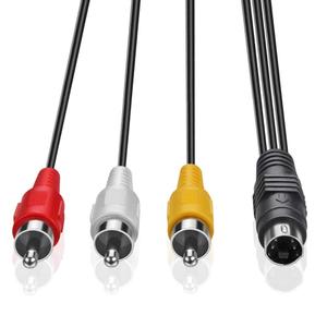 Electop 4 Pin S-Video to 3 Male RCA Composite Video Cable 1.45M (4.75FT)