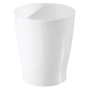 iDesign Compact Round Plastic Trash Can for Bathroom, Bedroom, Home Office, Dorm, 7.7" x 7.7" x 9.1", The Franklin Collection, White (White)