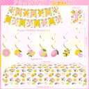Lemon Birthday Party Decorations for Girl - Pink Lemon Party Supplies including Banner, Plate, Cake Topper, Cup, Napkin, Balloon, Tablecloth - Serves 20
