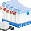 Vacuum Seal Bags for Clothing, 22 Pack Vacuum Storage Bags (4 Jumbo, 4 Large, 4 Medium, 6 Small, 4 Roll) for Clothes Comforters, Travel Space Saver Bag with Compact Electric Pump (2025 Upgrade)