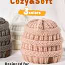 FURTALK Baby Beanie Winter Soft Warm Knit Hat 3 Pack Infant Toddler Slouchy Caps (0-12 Months, White+pink+grey)