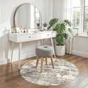4ft Round Area Rugs for Living Room: 4x4 Abstract Washable Rug Modern Large Soft Stain Resistant Non-Slip Backing Machine Table for Bedroom Dining Room Indoor Home Office Carpet - Gold Brown