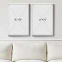 White Framed Blue and Gold Abstract Canvas Wall Art for Bedroom, Set of 2 Modern Minimalist Art Prints Paintings Artwork for Walls, Glitter Pictures for Living Room, Dining Room Wall Decor 16x24 In