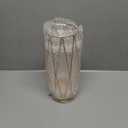 FSyueyun Gold Flower Glass Vases for Centerpieces with Premium Metal Rack, Modern Large Vases Home Decor Living Room or Wedding Centerpiece (8.7 Inches Tall)