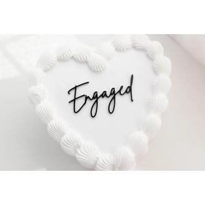 Mirror Black Engaged Cake Topper, We're Engaged Cake Pick Engagement Party Decorations, Bridal Engagement Wedding Cupcake Decoration Party Supplies