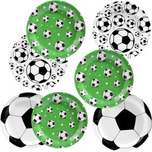 Soccer Party Decorations Soccer Birthday Party Supplies 60 Pcs Disposable Soccer Plates for Soccer Sports Theme Birthday party Decorations