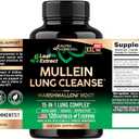 Mullein Lung Detox - Mullein Leaf Extract - Marshmallow Root | Echinacea | Oregano | Quercetin | NAC - 15-in-1 Lung Support & Cleanse for Smokers Supplement - Made in USA - As Drops - 120 Capsules (EXP: 05/2028)