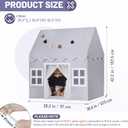 Kids Play Tent Indoor: Mat, Tassel Garland, Star Lights - Gray Girl Tent Playhouse for Boys Kids Toys for Boy Girl Birthday Gift, Small