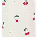 18 oz Insulated Water Bottle with Straw, Leak Proof, Cup Holder Fit, Stainless Steel with Flip Straw and Handle, Reusable, Metal, for Travel, Gym and School (Cream Cherry)