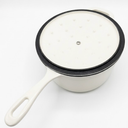 Sauce Pan, Enameled Cast Iron Saucepan Dutch Oven Pot with Lid, Small Cooking Sauce Pot, Nonstick & Oven Safe – White