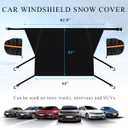 Car Windshield Snow Cover, Windproof Front Windshield Snow Ice Cover with Side Mirror Cover, Waterproof Oxford Fabric Front Windscreen UV Frost Protector, Car Accessories (4 Hooks)