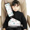 Kid'S Seat Belt Cover Pad, Neck & Abdomen Cushion For Children- Soft And Breathable Straps Cover Support For Booster Seat, Strollers, And High Chairs | Hypoallergenic Travel Accessory, Rainbow