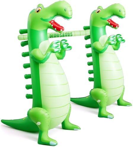 Poen Inflatable Dinosaur Valentine‘s Day Inflatable Limbo Game for Kids Adults Indoor Outdoor Blow up Dinosaur Theme Party Games Favors Pool Party Carnival Supplies