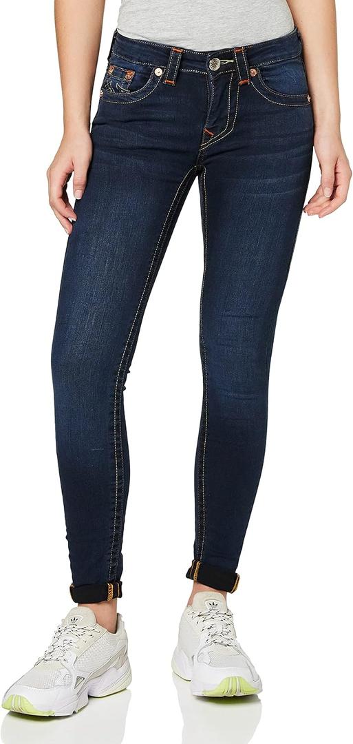 True Religion Women's Jennie Mid Rise Curvy Fit Skinny Ankle Jean, Indigo Upgrade, 27