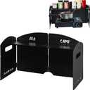 Outdoor Wind Deflector,Cassette Stove Folding Wind Deflector, Steel Windproof Hood for Stove, Gas Stove Wind Deflector, Camping Thickened Stove Ring, Portable 4 Plates Wind Blocker (Black)