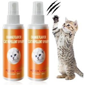 KPOAPERA Cat Deterrent Spray - Indoor Effective Cat Deterrent to Keep Cats Away, Stop Cat Urination and Scratching - Training Aid for Furniture, Sofas, Rugs, Curtains (Yellow, 2)