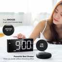Mesqool Loud Alarm Clock for Heavy Sleeper, with Vibration for Hearing Impaired Deaf, Annoying Clock for Bedroom,USB Port,Dual Alarm with Snooze (White)