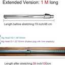 Eagles 1-1/4" Extension Wands Vacuum Cleaner Accessories, 32mm Vacuum Hose Chrome Wand Pipe Extent to 39 inch (Hose)- Extended Version