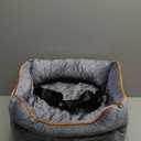 Dog Car Seat - Memory Foam Dog Booster Seat for Small Dogs Up to 25lbs-Elevated Pet Car Seat with Storage Pockets and Dog Seat Belt-Soft Pet Travel Bed for Front & Back Seats-Removable Washable-Grey