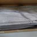 14 Inch King Size Bed Frame with White Fabric Cover, Heavy Duty King Platform Bed Frame Support Up to 3000 lbs, No Box Spring Needed, Easy Assembly, Noise Free, Black
