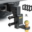 Orion Motor Tech Trailer Hitch Ball Mount, Adjustable Tow Hitch for 2" Receiver with 2" Ball 9-1/ 2" Drop 8-1/ 4" Rise 8000 lb. Capacity, Heavy-Duty Drop Hitch with 3 Locking Hitch Pins for Truck Boat