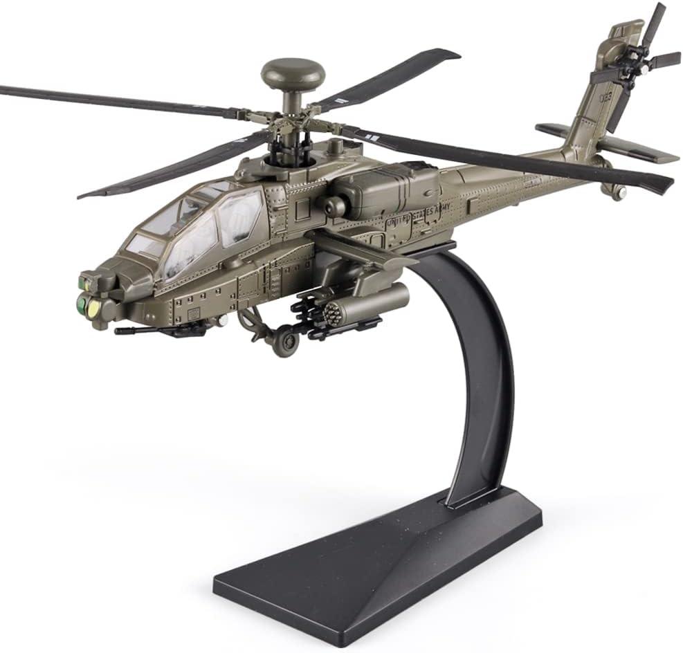 OANMYJJO Helicopters for Boys AH-64 Longbow Apache Helicopter Model Airplanes,Diecast Military Attack HelicopterModel Airplane with Light and SoundSuitable for Military Lovers to Collect and Gift.