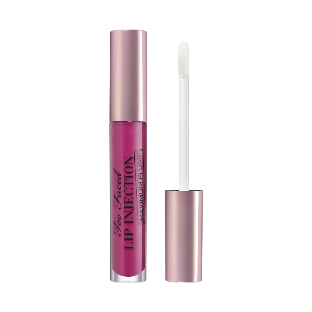 Too Faced Lip Injection Maximum Plump Extra Strength Lip Plumper Gloss | Hydrating, Volumizing, + Plumping, 0.14 Fl Oz, Berry Crush (Vibrant Fuchsia Berry)