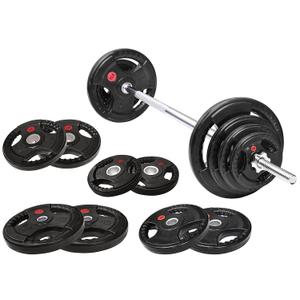 Cast Iron 1" Standard Weight Plates Including 5FT Standard Barbell Bar & Star Locks, 95 Pounds Set (85 Lbs Plates + 10 Lbs Barbell Bar), Multiple Packages