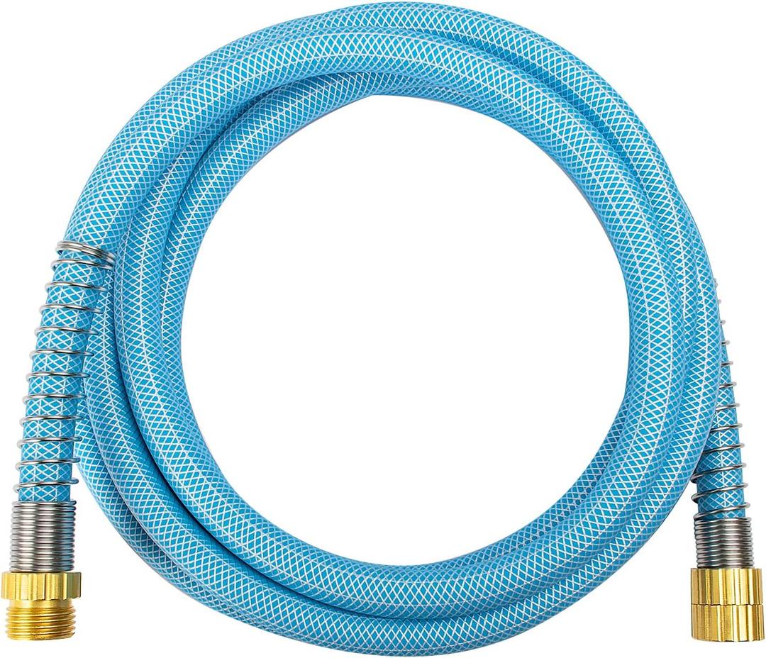 Fevone Kink Free Garden Hose 12 ft, All Weather Flexible, Heavy-Duty & Durable, Solid Brass Fittings, Leak-Free Connection