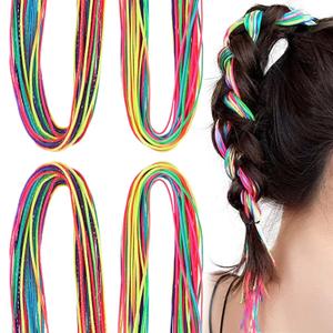 120Pcs Hair Wrap Strings for Braids, Assorted Rainbow Gradient DIY Ponytail Accessories for Girls Women