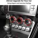 Aluminum Alloy Car Interior Decorations Audio Volume Control Knob for Subaru BRZ Toyota 86 2022 Air Conditioning Knobs Trim Accessories (Air Conditioning Knobs-3Pcs, Red)