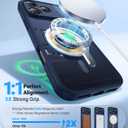 2 x Magnetic for iPhone 17 Pro Max Case, Full Camera Protection, Compatible with MagSafe, Military-Grade Shockproof, Anti-Slip, Matte Slim Cover for i Phone 17 Pro Max Phone Case 6.9", Blue