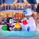 Joiedomi 6 FT Long Christmas Inflatable North Pole with Build-in LEDs, Blow Up Inflatable Polar Bears & Penguin for Xmas Party Indoor, Outdoor, Yard, Garden, Lawn Décor, Holiday Season Decorations