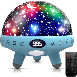 YACHANCE Night Light for Kids Room with Sound Machine Baby Night Light Star Projector White Noise Machine for Sleeping Soother Nursery Lamp 9 Natural Sounds 20 Lullabies with Remote Timer (Blue)