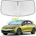for Volkswagen Golf Mk8 2022-2025 Windshield Sun Shade - 4 Layers Car Sunshades for Front Windows Shade Cover Custom Fit Golf Mk8 Sun Visor 240T Retractable Shade Blocks UV Rays Car Accessories