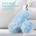 60 Count Heavy Duty Duster Refills with Two 3 ft Extendable Handle Starter Kit, Compatible with Swiffer Disposable Microfiber Feather Dusters for Cleaning Home