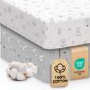 Cotton Crib Sheets 2 Pack  Sweety Fox Mini Fitted Sheets for Baby Boys and Girls, Soft Jersey Knit for Crib or Toddler Bed, Woodland Print